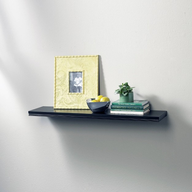 X 8 quot Modern Floating Shelf Wall Mounted Hidden Brackets Black Inplace