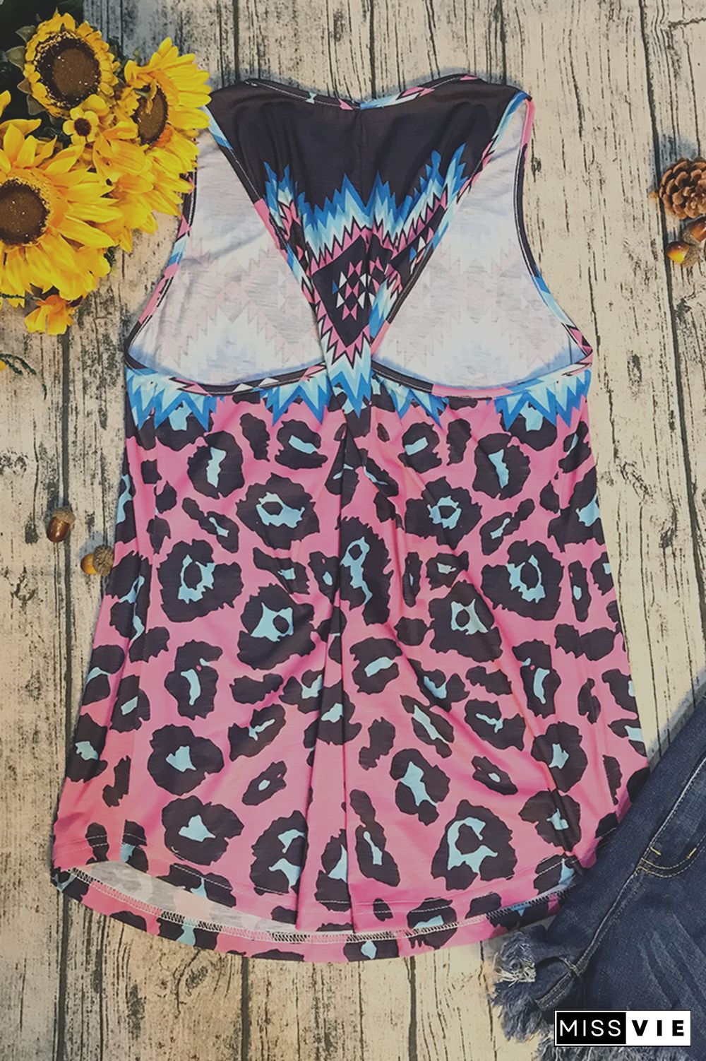 Sunflower Leopard Twisted Tank Top