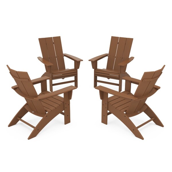 POLYWOOD 4Piece Modern Curveback Adirondack Conversation Set