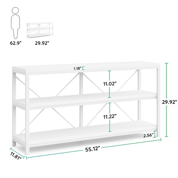 Sofa Console Table， 3 Tiers TV Console Stand， Entryway Table