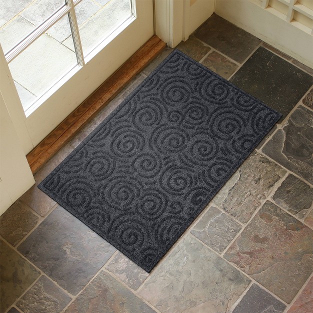 Waterhog 2 x27 x3 x27 Swirls Indoor outdoor Doormat Charcoal Gray