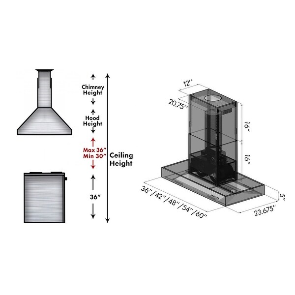 ZLINE Ducted Outdoor Island Mount Range Hood in Stainless Steel