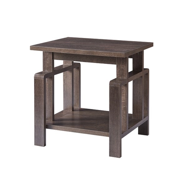 SINTECHNO Contemporary End Table With Bottom Shelf