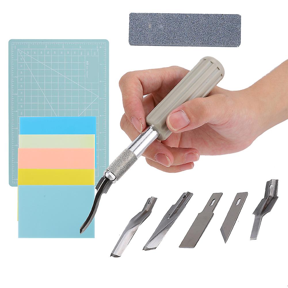 Rubber Stamp Engraving Set A5 Cutting Board Carving Knife Rubber Stamp And Blade Kit