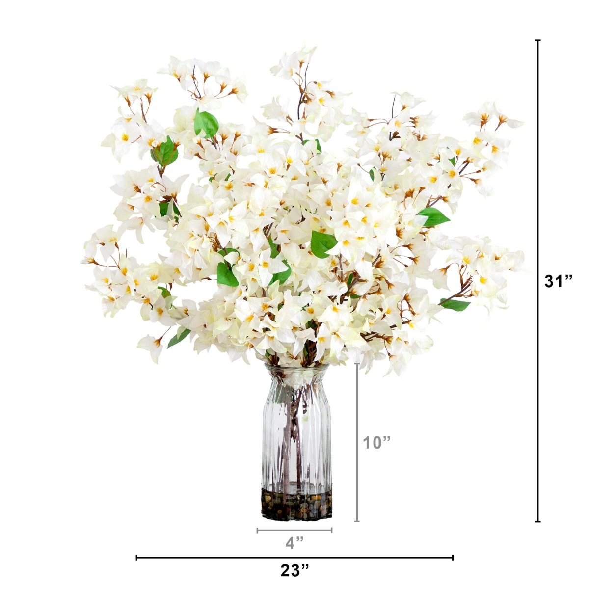 31” Artificial Pink Bougainvillea Arrangement in Vase | Elegant Floral Décor