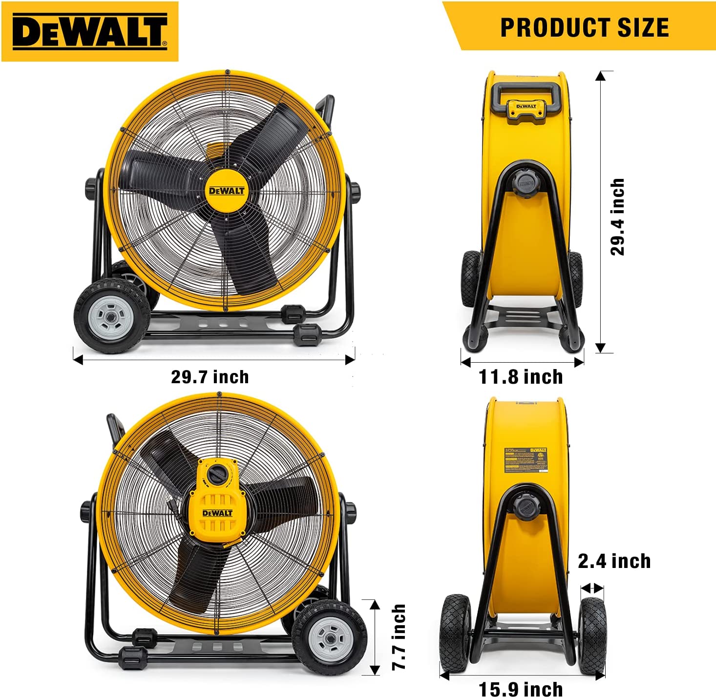 DEWALT 24 Heavy Duty Drum Fan (DXF-2490)