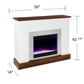 Southern Enterprises Helsa 50 in. Color Changing Electric Fireplace in White HD212722