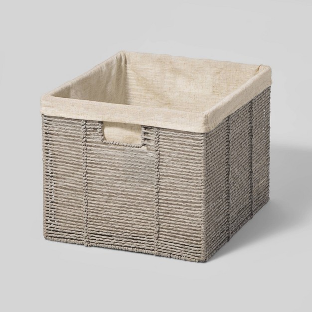 X 13 quot X 11 quot Large Lined Woven Milk Crate Gray