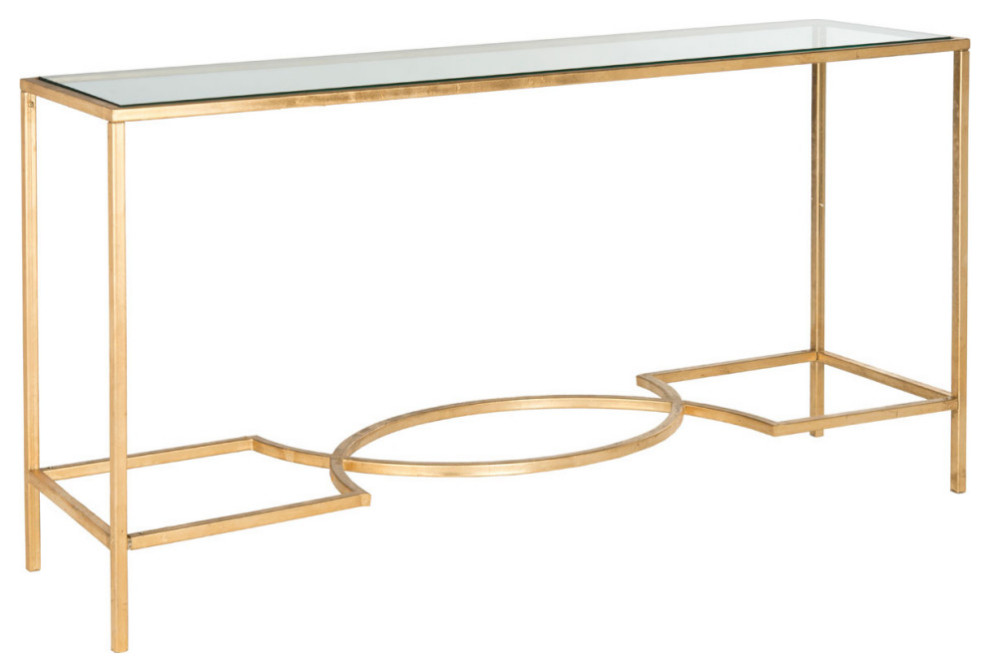 Gia Console Gold/ Tempered Glass Top   Contemporary   Console Tables   by AED Luxury Home Decor  Houzz