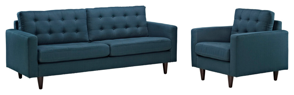 Azure Empress Armchair and Sofa Set of 2   Midcentury   Sofas   by Morning Design Group  Inc  Houzz