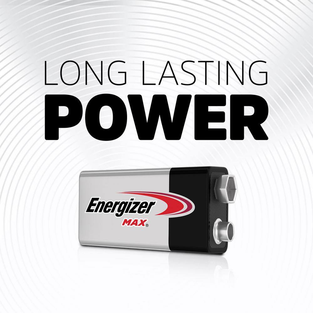 Energizer MAX 9V Batteries (2-Pack) 9-Volt Alkaline Batteries 522BP-2