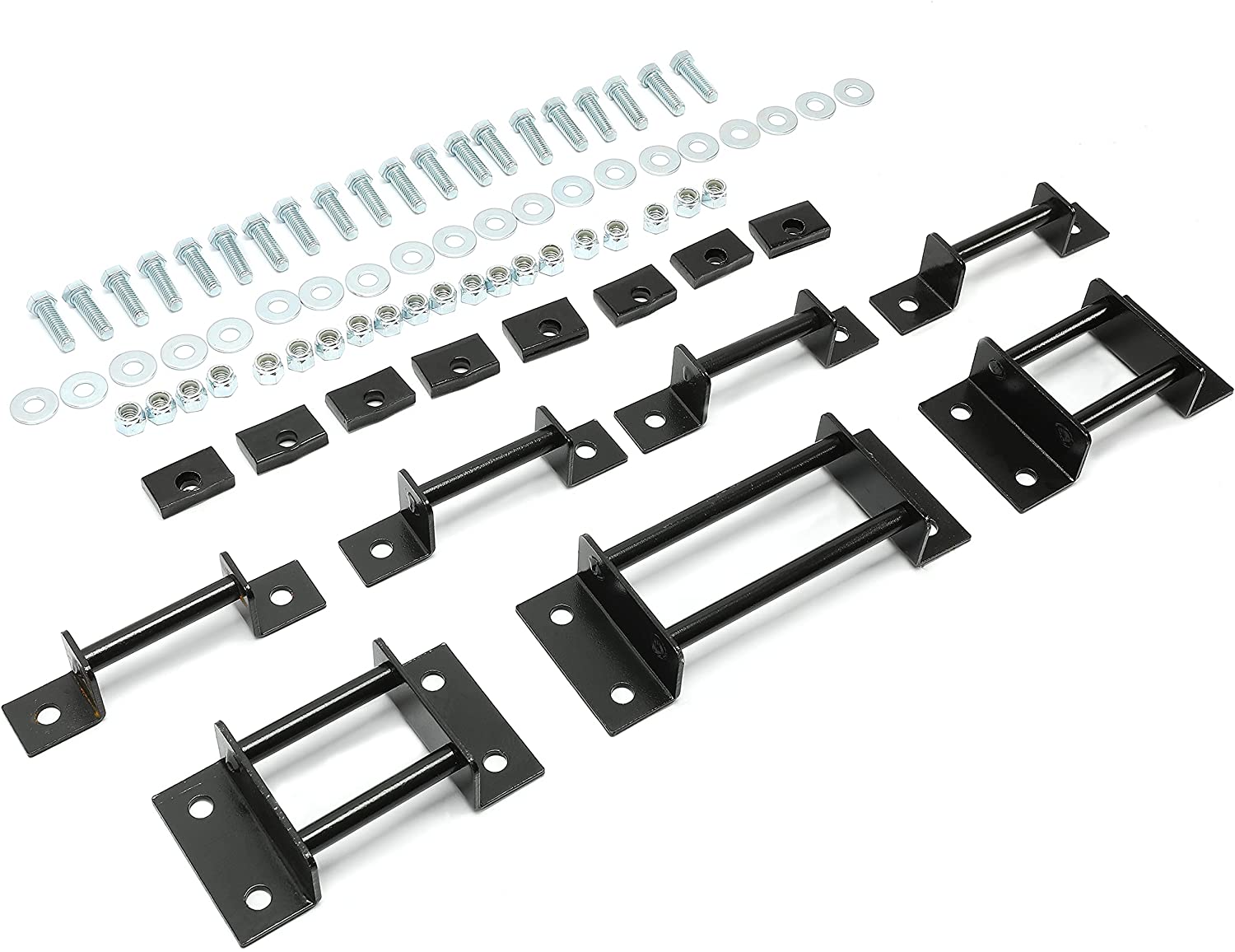 ECOTRIC Steel 3rd Black Seat Brackets with Strikers and Bolts for 2000-2014 Chevrolet Tahoe GMC Yukon Style Split 3rd-Row Seats