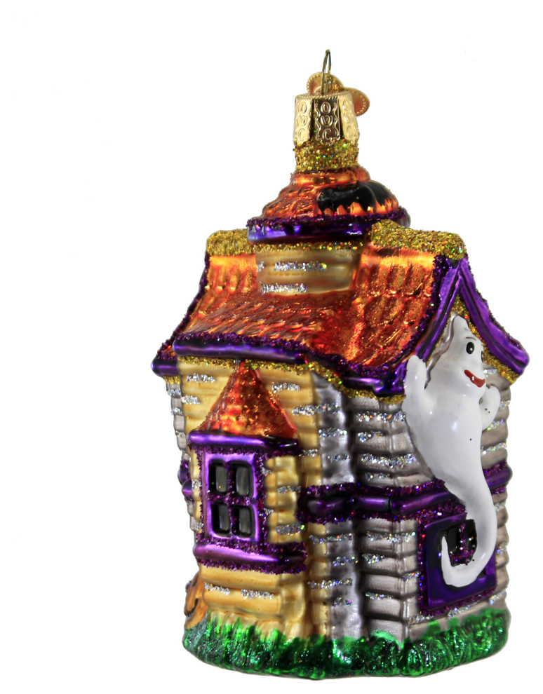 Old World Christmas Haunted House. Glass Halloween Mansion 26038   Christmas Ornaments   by Story Book Kids Inc  Houzz