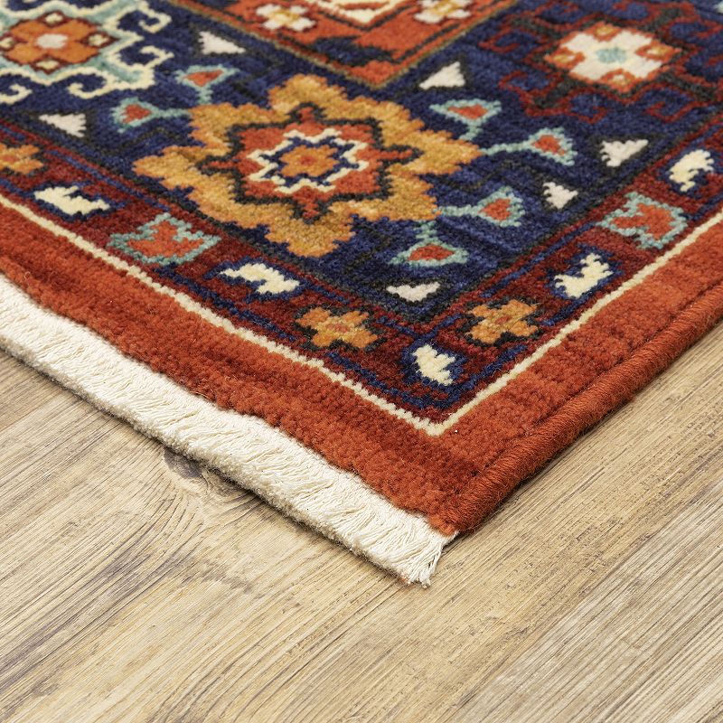 StyleHaven Linwood Diamond Medallion Fringed Area Rug