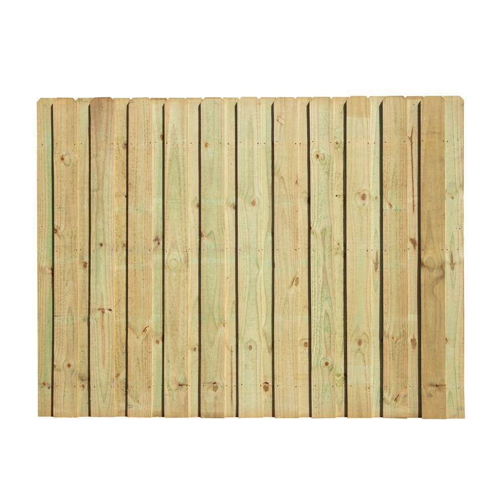 Outdoor Essentials 6 ft. H x 8 ft. W Pressure-Treated Pine Board-on-Board Dog Ear Wood Fence Panel 106586