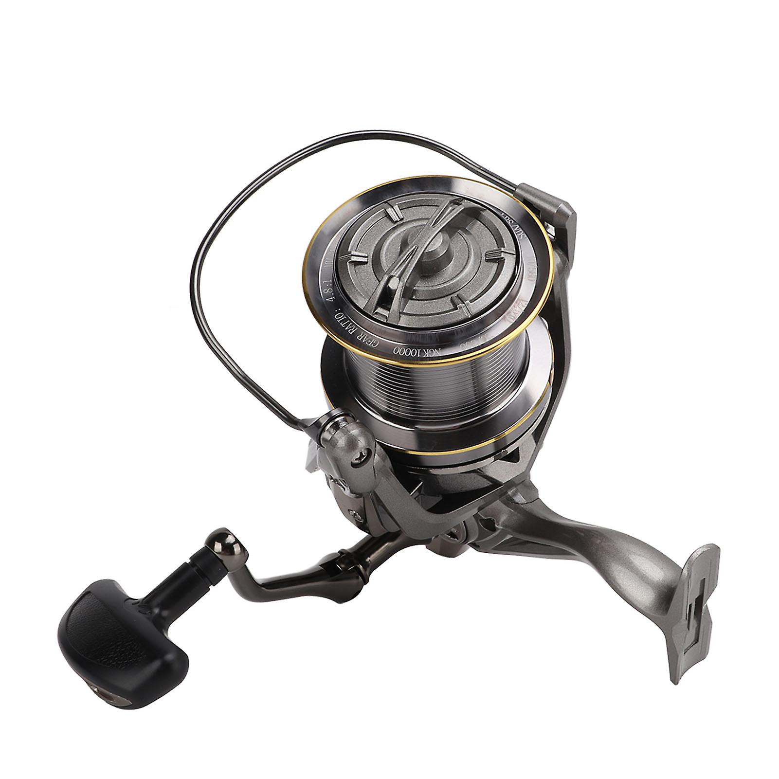 Metal 4.8:1 Gear Ratio 17+1 Spinning Reels Saltwater Long Distant No Gap Spinning Wheelngk10000