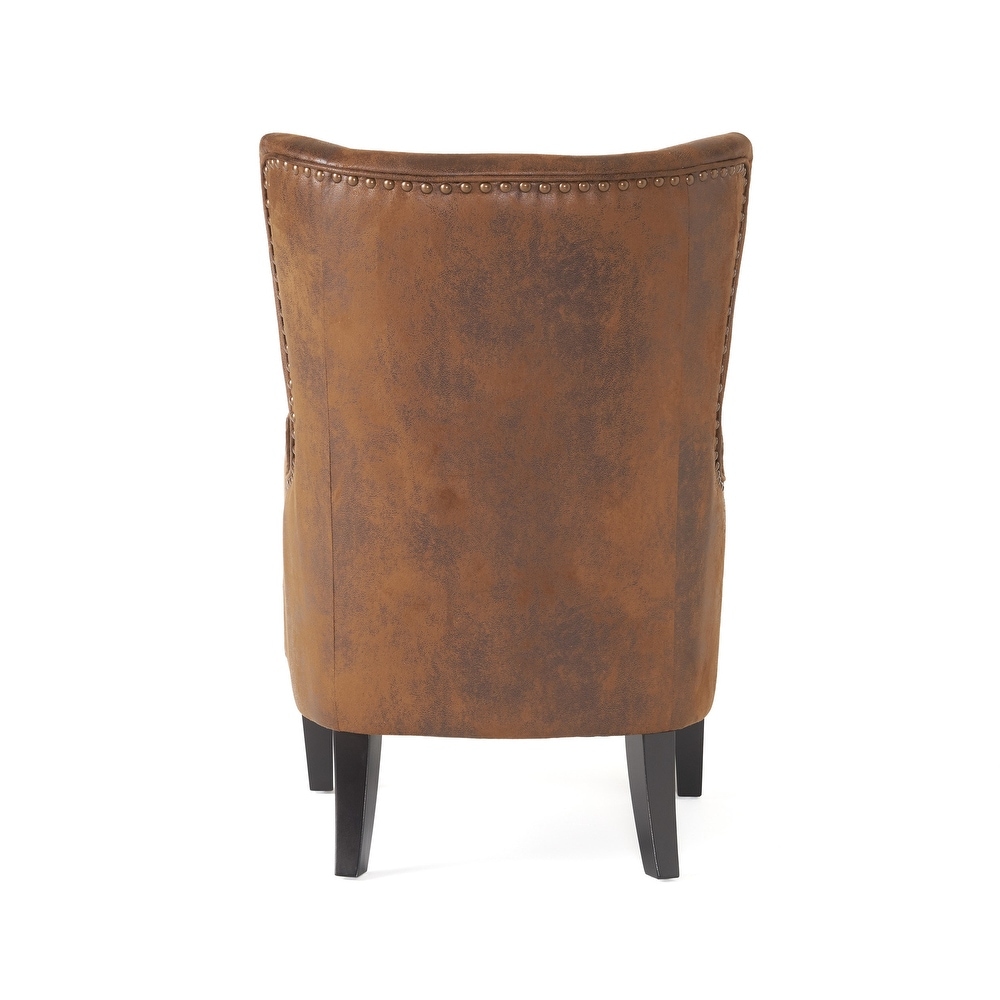 Lorenzo Microfiber Wingback Club Chair by Christopher Knight Home