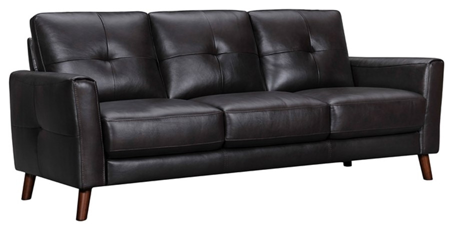 Almafi 82 quotBrown Leather Sofa   Sofas   by Homesquare  Houzz