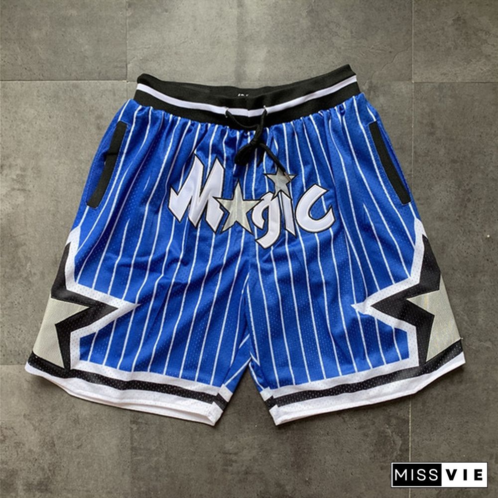 Men's Western Division Loose Retro Five-point Basketball Shorts S-XXL --