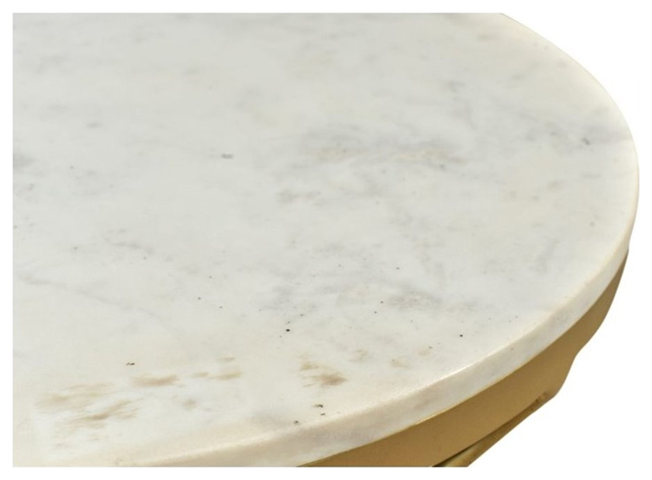 Home Square Marble Top Round Side Table in Gold Finish   Set of 2   Midcentury   Side Tables And End Tables   by Homesquare  Houzz