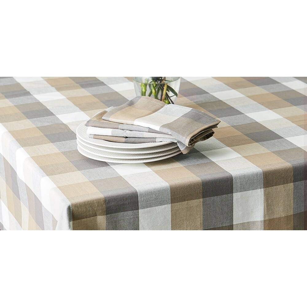 DII Tri Color Check Tablecloth 70 Round