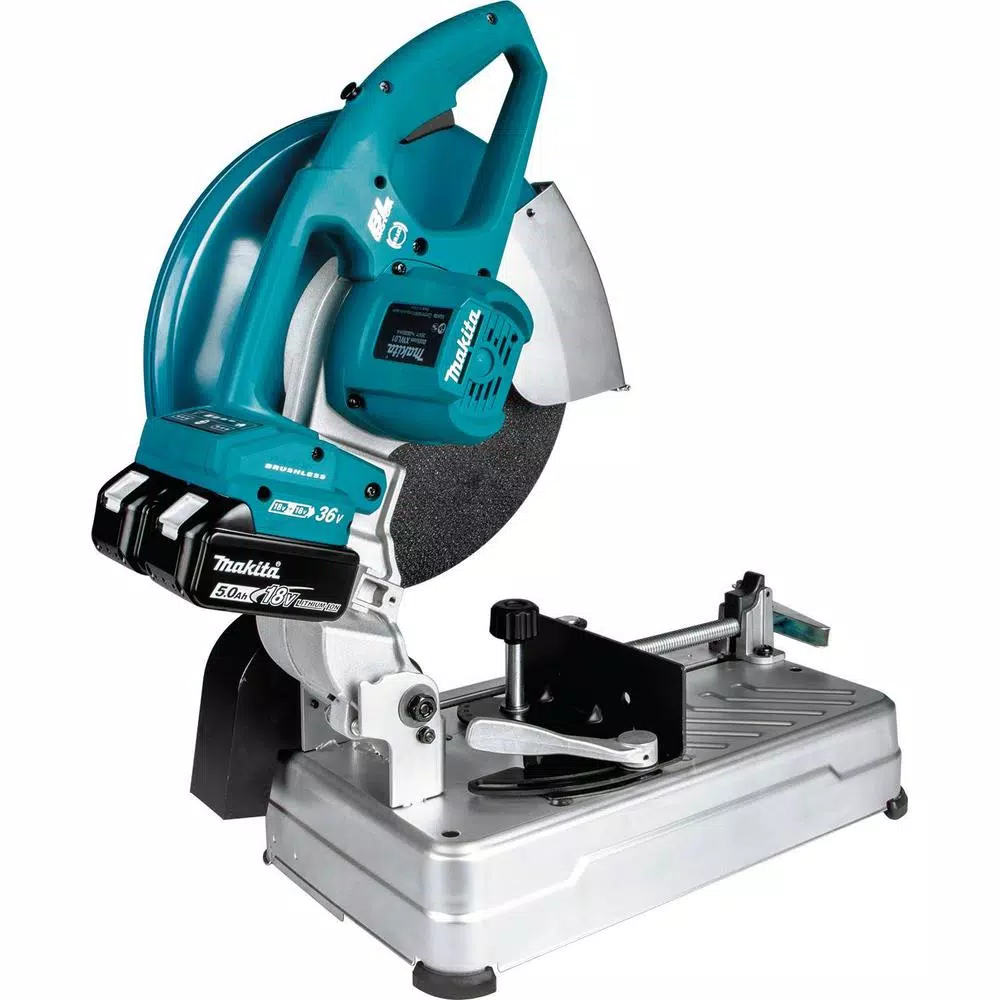 Makita 18-Volt X2 LXT Lithium-Ion 36-Volt Brushless Cordless 14 in. Cut-Off Saw with Electric Brake， 5.0 Ah and#8211; XDC Depot