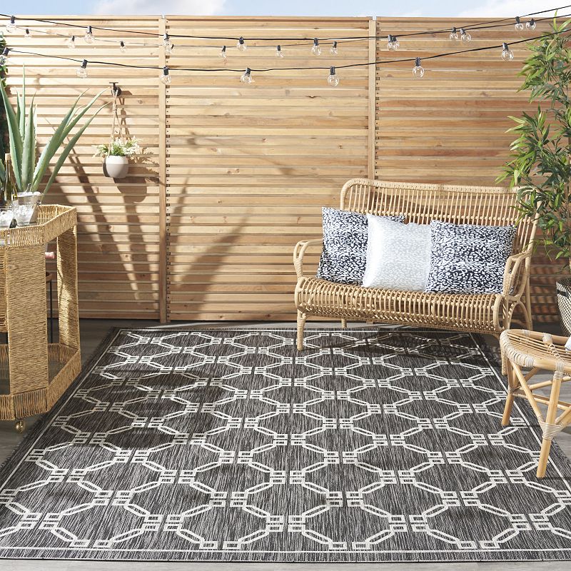 Nourison Garden Party Framed Lattice Indoor Outdoor Rug