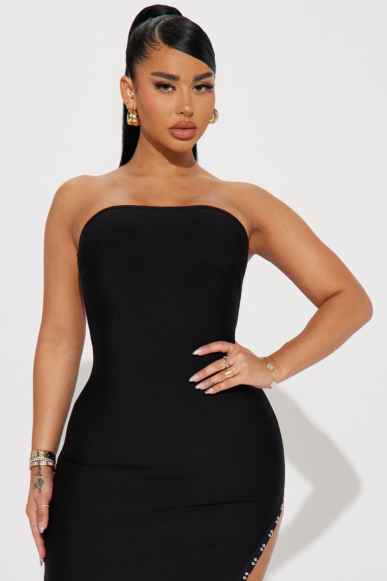 Aubrey Bandage Midi Dress - Black