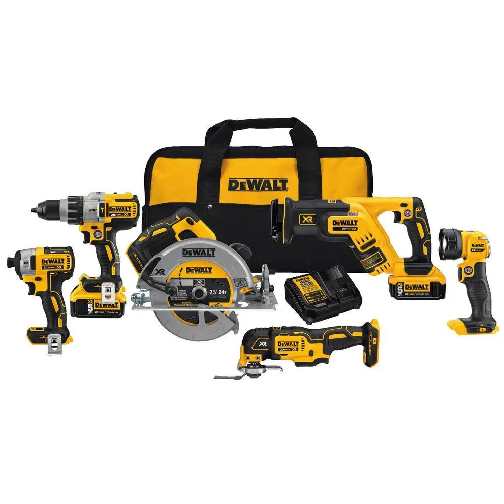 DEWALT 20V MAX Cordless 6 Tool Combo Kit with (2) 20V 5.0Ah Batteries and Charger DCK694P2