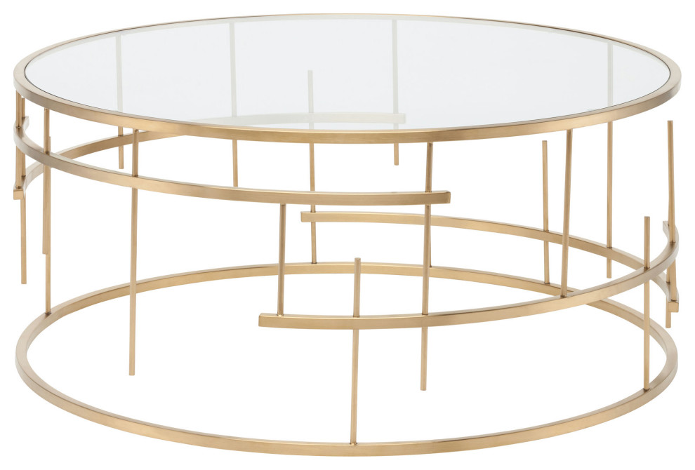 Tiffany Gold Metal Coffee Table   Coffee Tables   by Nuevo  Houzz