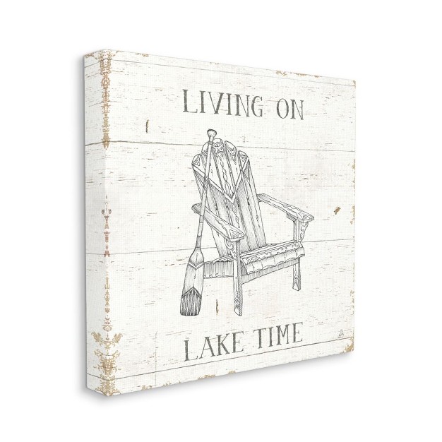 Stupell Industries Living On Lake Time Chair And Paddle Country Word Design