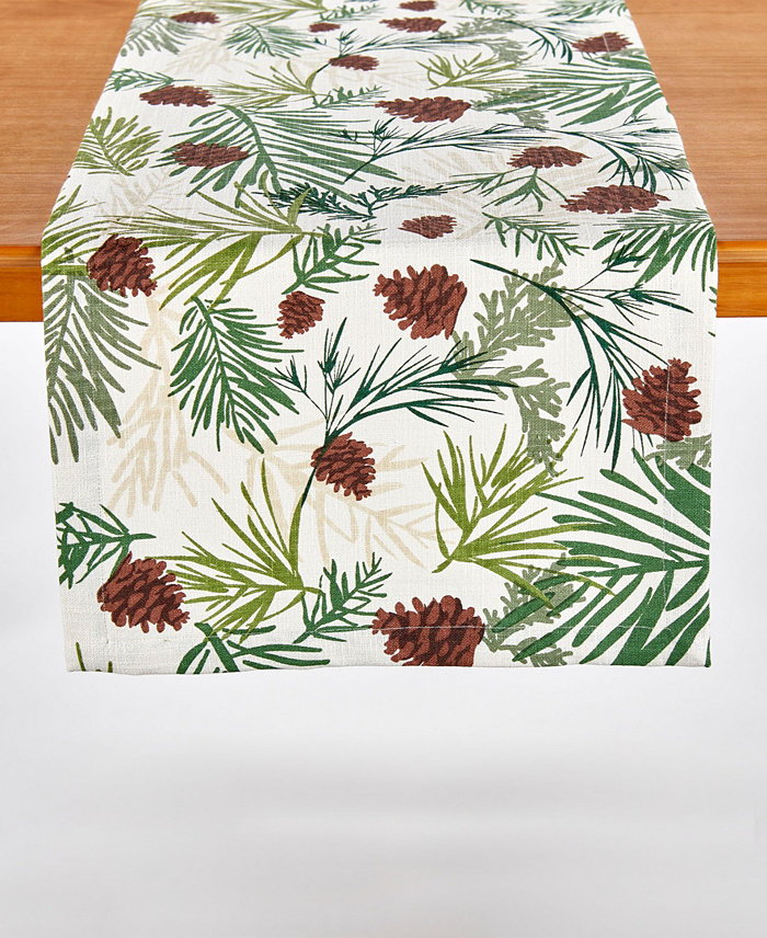 Tableau Pinecone and Sprig Table Runner-Printed 72 x 14