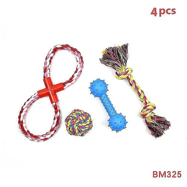 Dog Rope Toys For Aggressive Chewers 4 Pack Dog Chew Toys Set Cotton Rope For Dogs Teething Chewing Playing