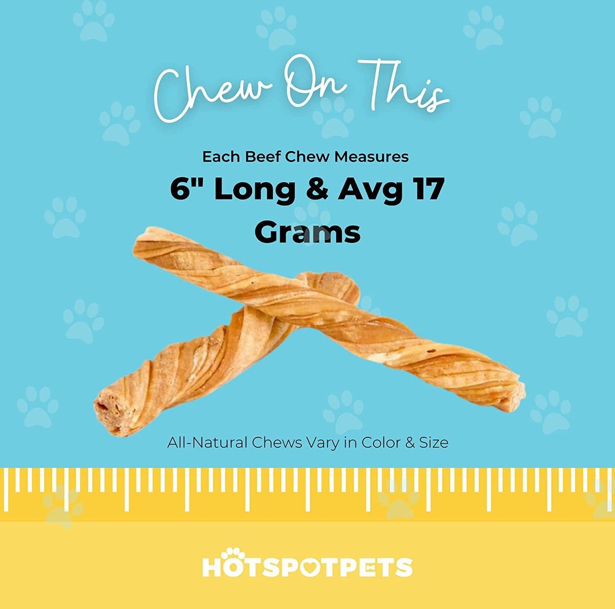 HOTSPOT PETS 5-inch Beef Tripe Twist Chews Dog Treats