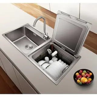 FOTILE 18 in. 2-in-1 In-Sink Right Dishwasher Combo with Waterproof Touchscreen in Stainless Steel SD2F-P3