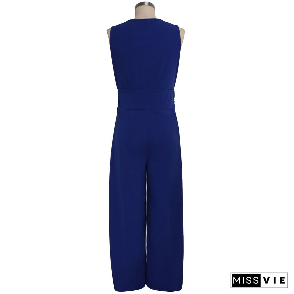 Sexy Deep V Loose Straight-legs Jumpsuit