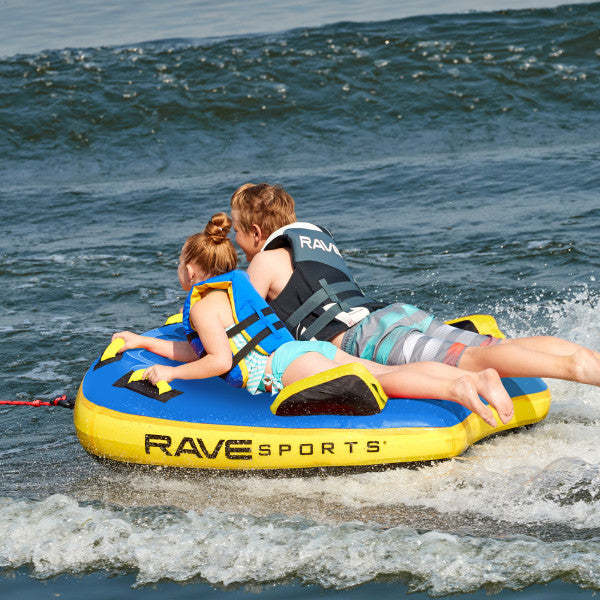 RAVE Sports Blue Angel Inflatable 2 Person Rider Towable Boat Tube Raft