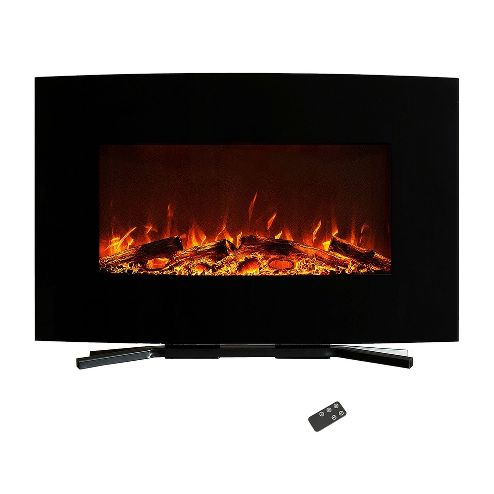 Hastings Home 36 Inch Curved Electric Fireplace   36 inch