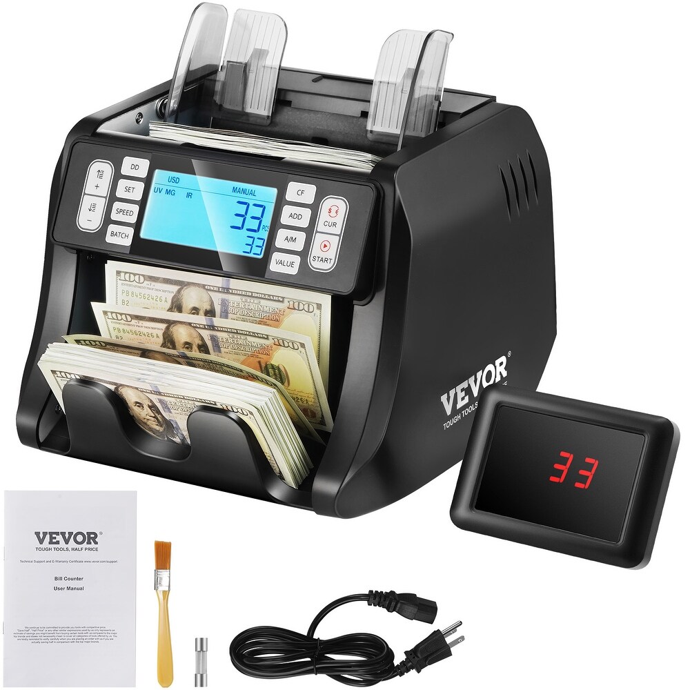 VEVOR Money Counter Machine  Bill Counter with UV  MG  IR and DD Counterfeit Detection