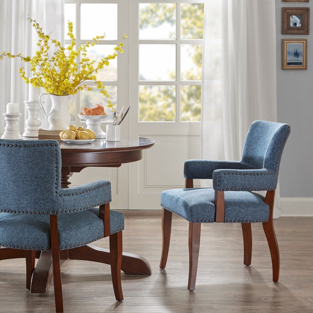 Copper Grove Cobleland Blue Arm Dining Chair