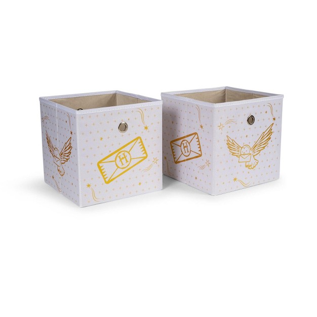 Ukonic Harry Potter Hedwig 11 inch Storage Bin Cube Organizers Set Of 2