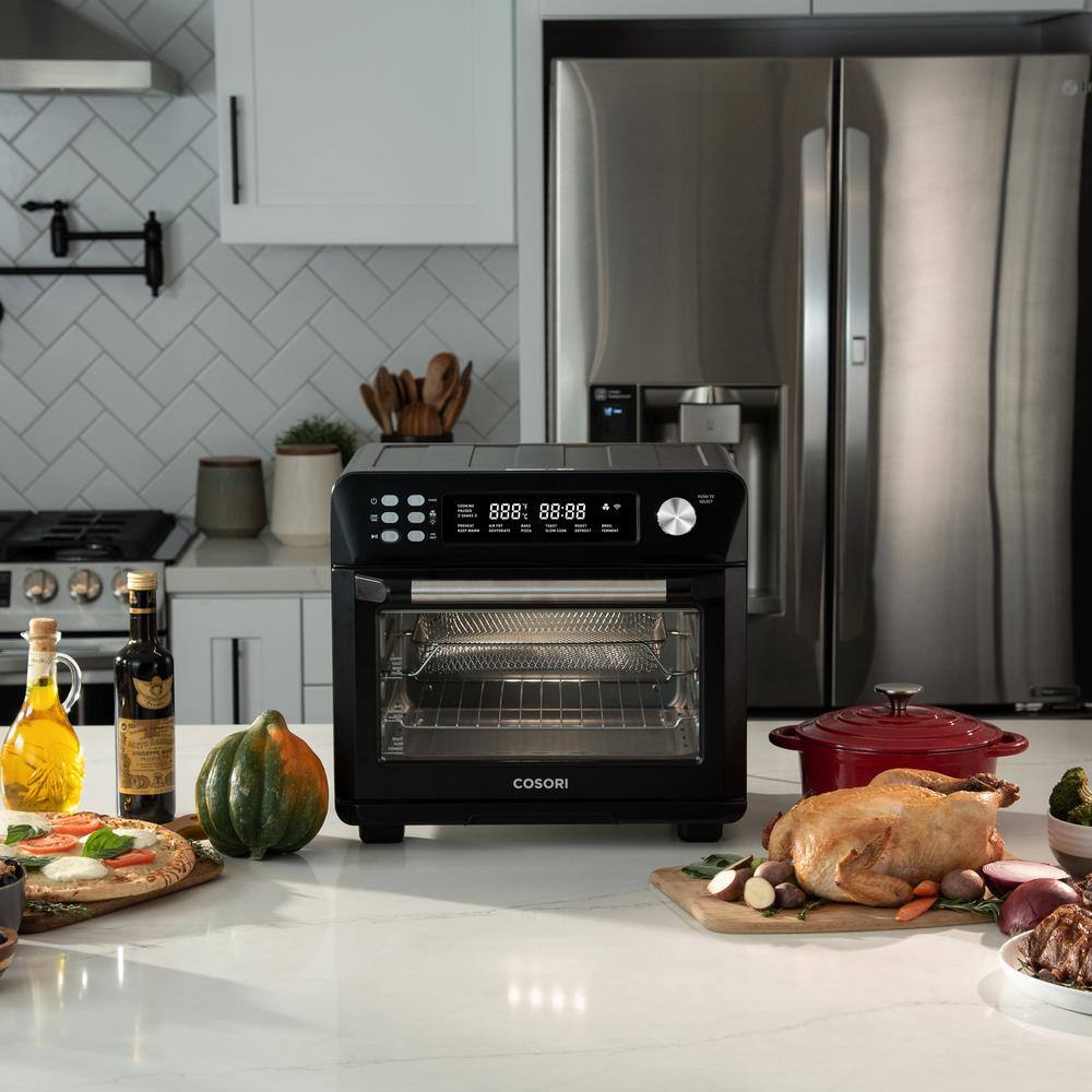 Cosori 25 in. L Black Smart Air Fryer Toaster Oven with Bonus Meat Thermometer KAAPAOCSSUS0015