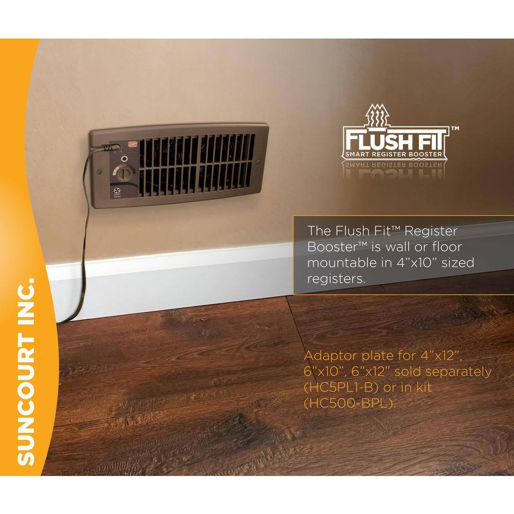 Suncourt Flush Fit Smart Register Booster Fan - Brown HC500-B