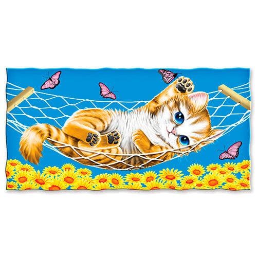 Kitten Cat Butterfly Super Soft Plush Cotton Beach Bath Pool Towel