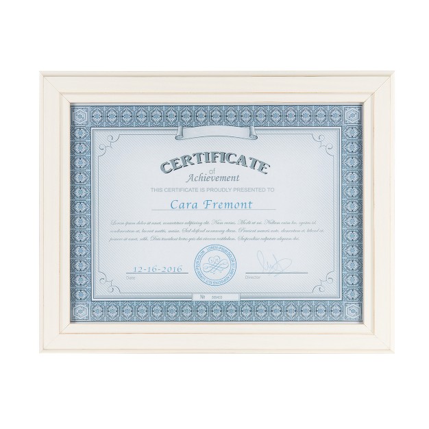 X 11 quot Kieva Document Frame Distressed White Designovation