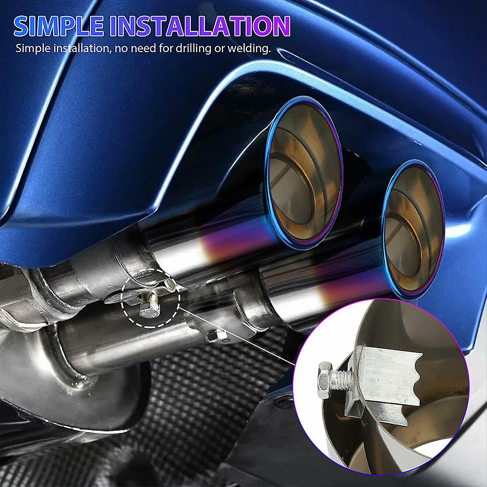 Auto Car Exhaust Pipe Tip Tail Muffler Stainless Steel Replacement Accessories