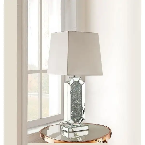 Noralie Table Lamp in Mirrored and Faux Diamonds