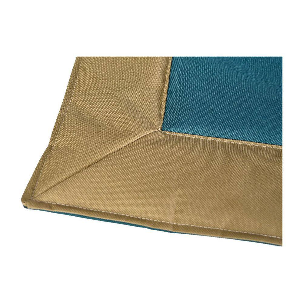 MAX & MARLOW Portable, Water-Resistant, Roll-Up Dog Bed Mat, Small Tan/Teal 00341