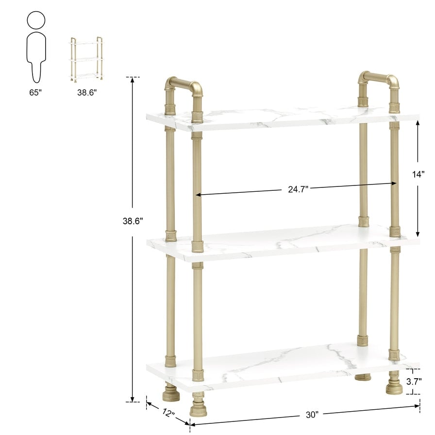 Ivinta Industrial Bookshelf 3/4/5/6 Shelf Bookcase  Rustic Shelves  Modern White Shelves