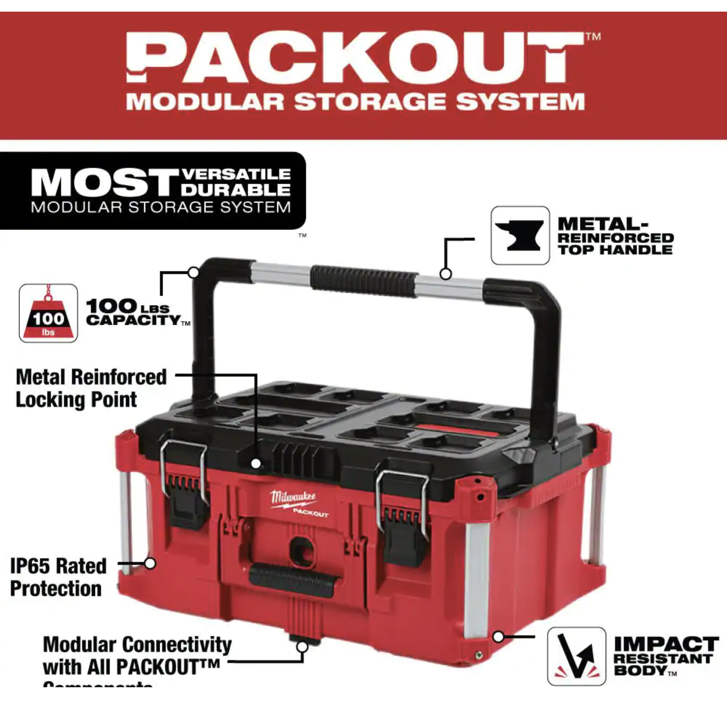 Milwaukee PACKOUT 22 in. Rolling Tool Box and 22 in. Large Tool Box (48-22-8426-8425)